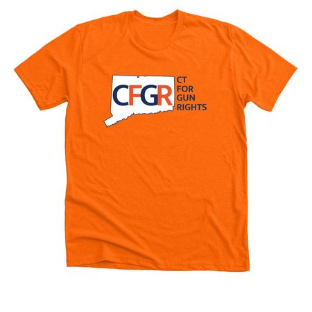 CT FOR GUN RIGHTS, a Neon Orange Premium Unisex Tee