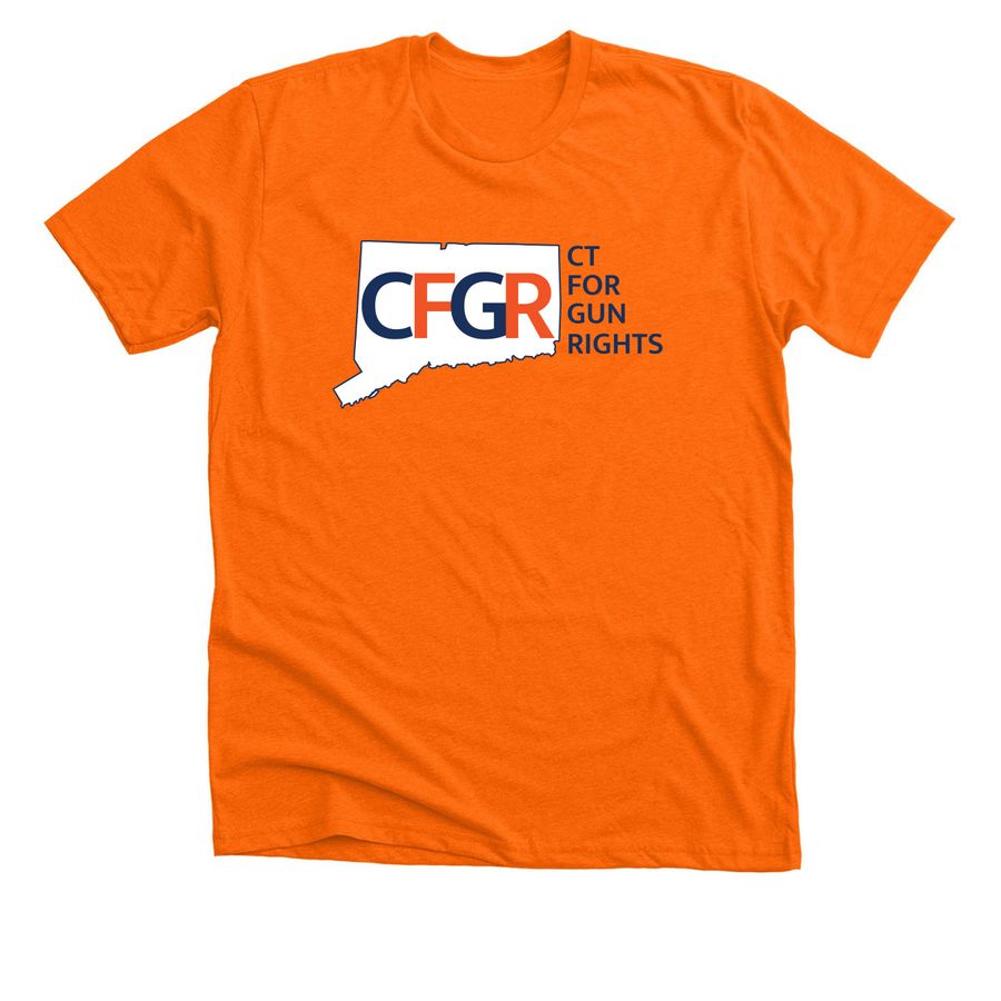 CT FOR GUN RIGHTS, a Neon Orange Premium Unisex Tee