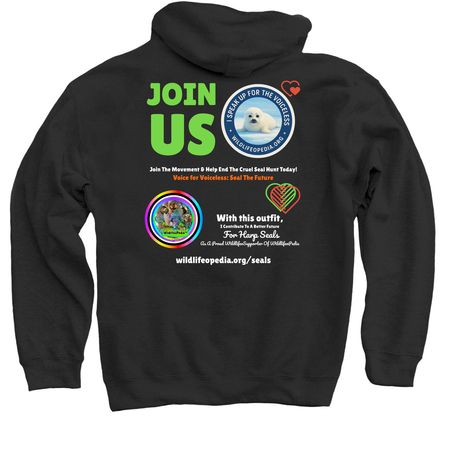 Purrfectly Wild Hoodies: "Seal The Future", a Black Pullover Hoodie