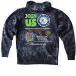 Purrfectly Wild Hoodies: "Seal The Future", a Black Youth Tie Dye Pullover Hoodie (back-view)