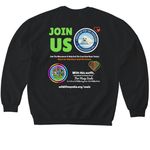 Purrfectly Wild Hoodies: "Seal The Future", a Black Softstyle Crewneck Sweatshirt (back-view)