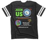Purrfectly Wild Hoodies: "Seal The Future", a Vintage Smoke / White Football Jersey Tee (back-view)