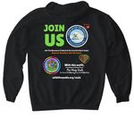 Purrfectly Wild Hoodies: "Seal The Future", a Black Gildan Softstyle Pullover Hoodie (back-view)