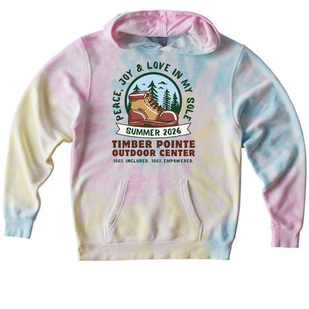 Summer 2026 Shirt- Youth Darker Font, a Sunset Swirl Youth Tie Dye Pullover Hoodie
