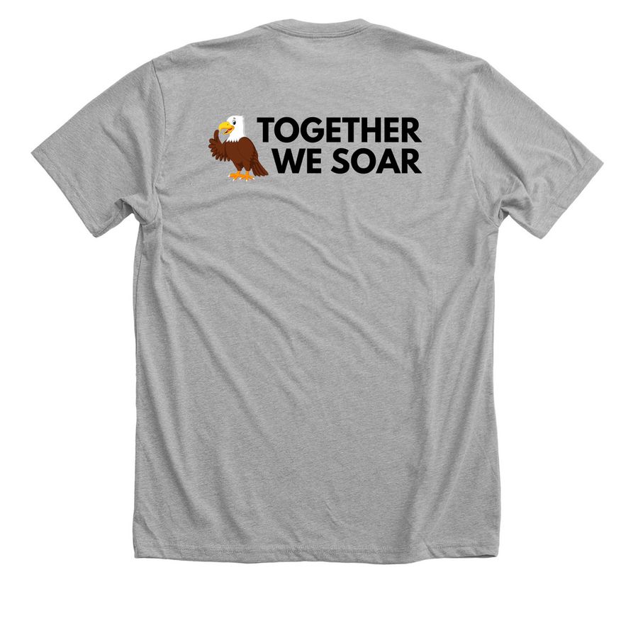 TMES Together We Soar, a Athletic Heather Premium Unisex Tee (back-view)