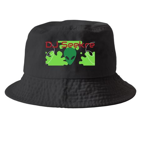 #DJSEEKREWEAR, a Black Printed Bucket Hat