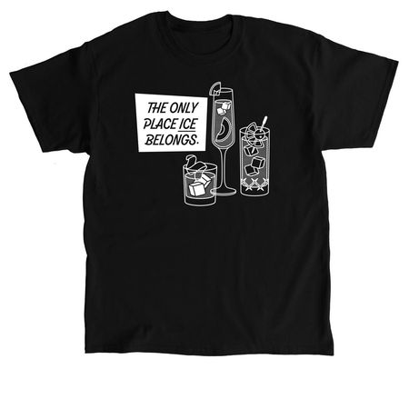 LUPEC's Only Place ICE Belongs ICEE BW Tee, a Black Classic Unisex Tee