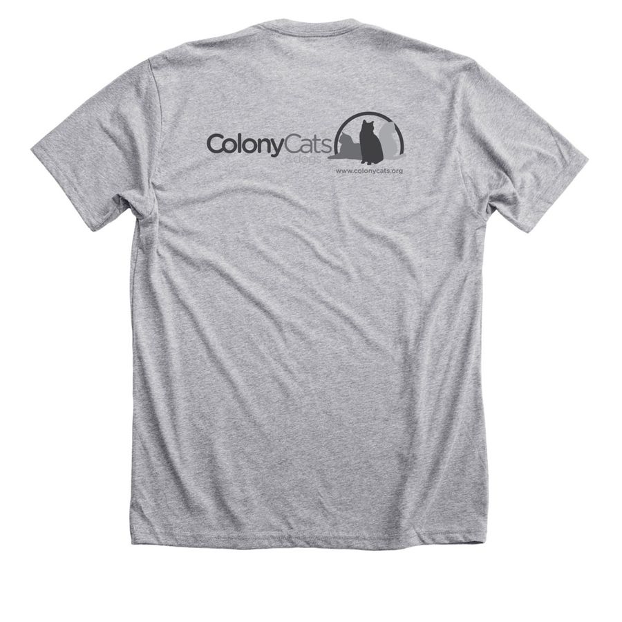 Are you Team Cat? (light shirts), a Athletic Heather Premium Unisex Tee (back-view)