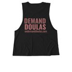 On Demand Doulas, a Deep Black Allmade Eco Triblend Women?s Muscle Tank (back-view)