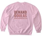 On Demand Doulas, a Light Pink Softstyle Crewneck Sweatshirt (back-view)