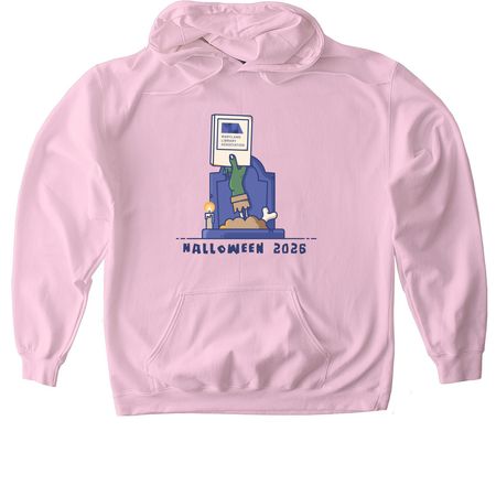 MLA Halloween 2026!, a Light Pink Gildan Softstyle Pullover Hoodie