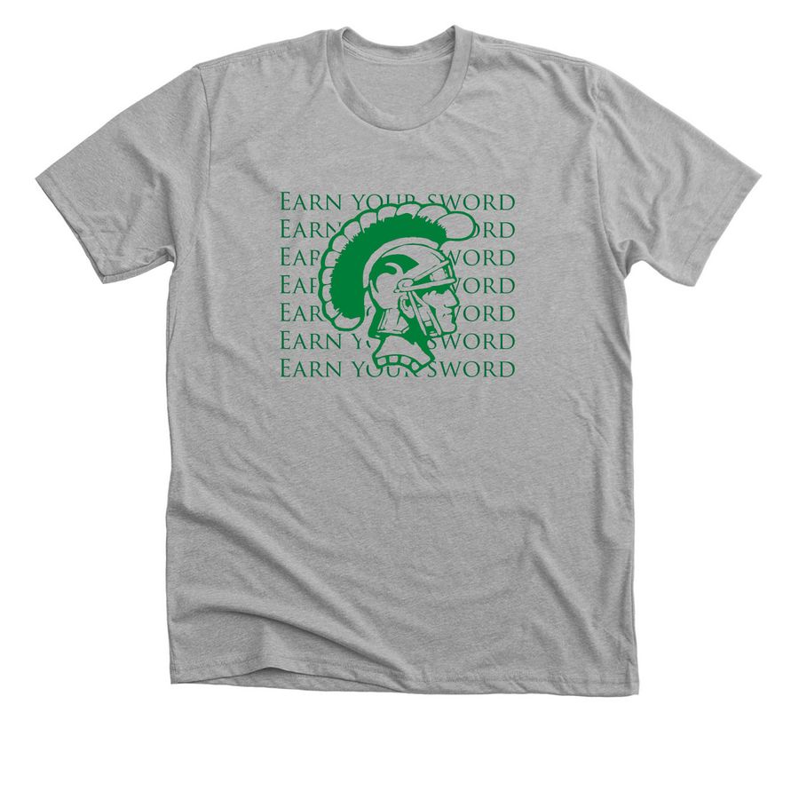 Earn Your Sword - Green, a Athletic Heather Premium Unisex Tee