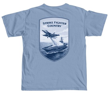 F/A-18 Carrier - Jet Flag Front, a Washed Denim Comfort Colors Unisex Tee