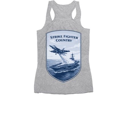 F/A-18 Carrier - Jet Flag Front, a Athletic Heather Women's Racerback