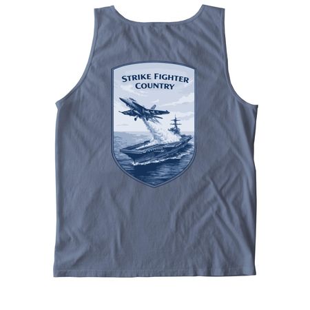 F/A-18 Carrier - Jet Flag Front, a Blue Jean Comfort Colors Tank Top