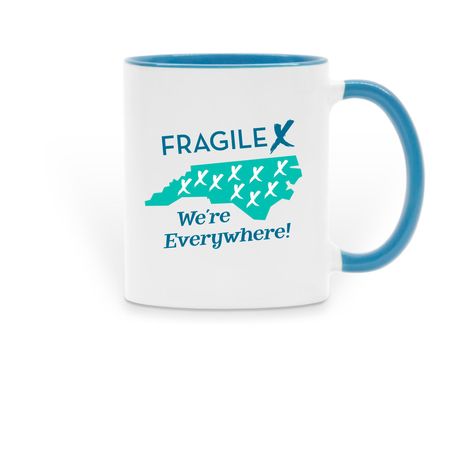Fragile X We?re Everywhere&nbsp;, a Light Blue Two-Tone Ceramic Mug