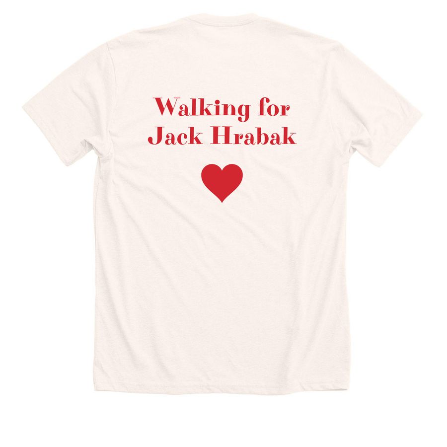 Als walk shirt, a Heather Natural Premium Unisex Tee (back-view)