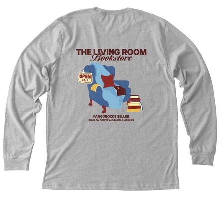 The Living Room Bookstore, a Athletic Heather Premium Long Sleeve Tee