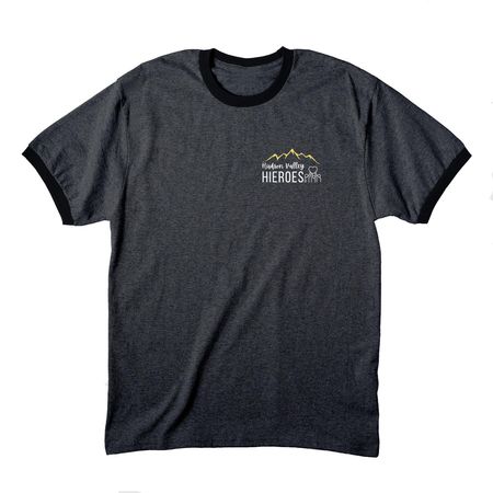 Tanks and Tees, a Dark Heather Grey/ Jet Black Cotton Ringer Tee