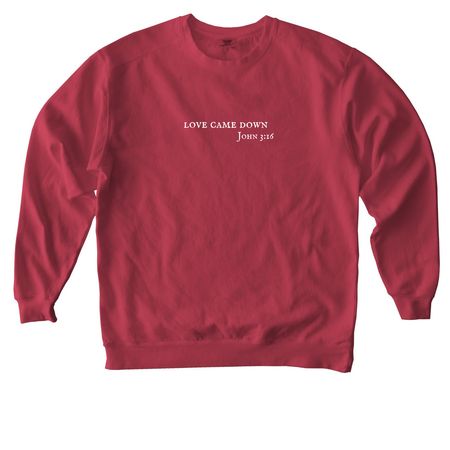 John 3:16, a Crimson Comfort Colors Crewneck Sweatshirt