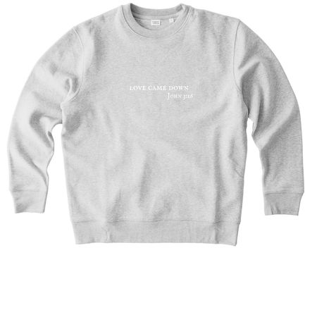 John 3:16, a Cool Heather Grey Stanley/Stella Unisex Changer 2.0 Crewneck Sweatshirt