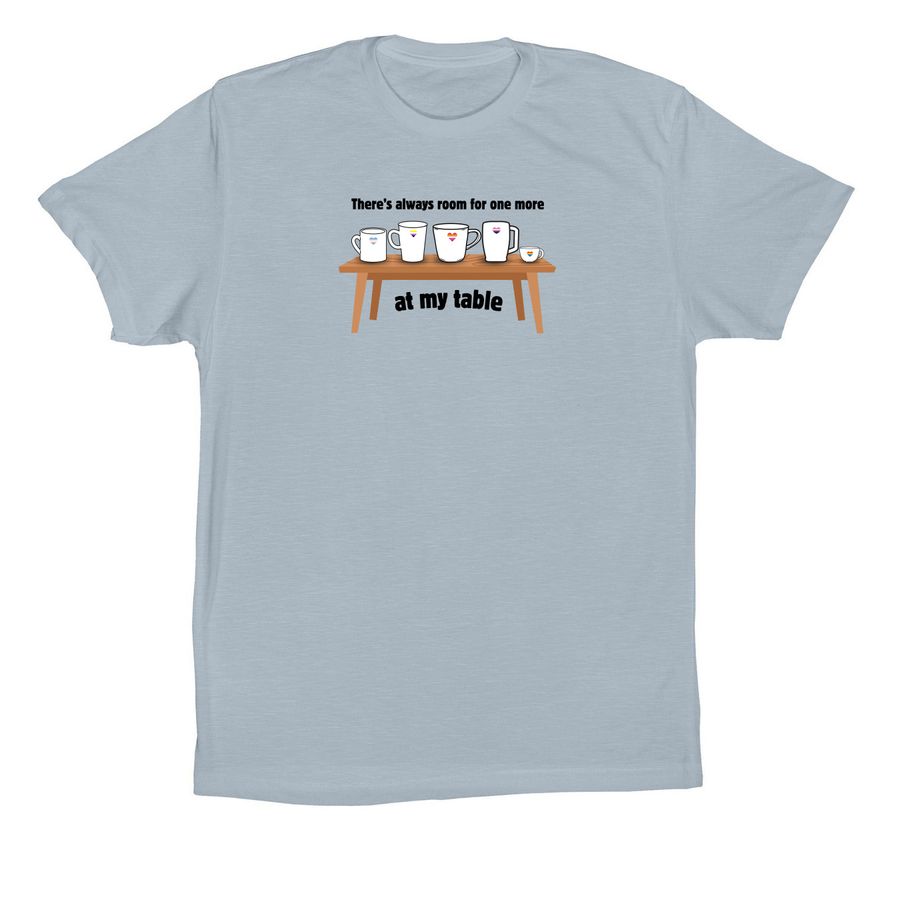 At My Table, a Light Blue Premium Cotton Tee