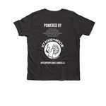 STILL RESCUING, STILL GROWING, a Dark Grey Heather Premium Youth Tee (back-view)