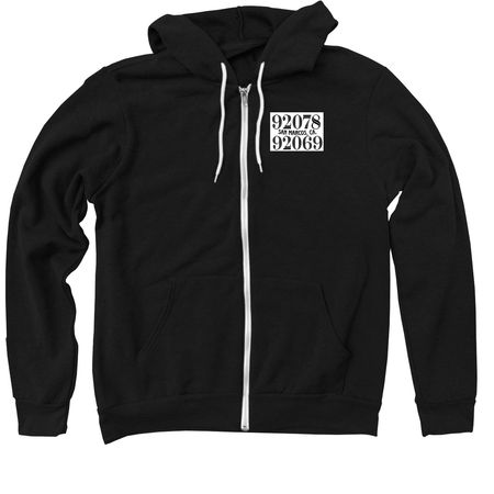 We love our community - San Marcos, Ca.&nbsp;, a Black Zip Up Hoodie