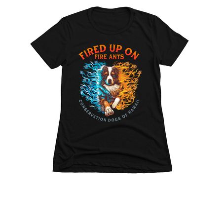 Fired Up on Fire Ants, a Black Women's Slim Fit Tee