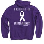 Team Lucia: One in 26 - I Wear Purple, a Purple Pullover Hoodie (back-view)