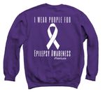 Team Lucia: One in 26 - I Wear Purple, a Purple Crewneck Sweatshirt (back-view)