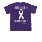Team Lucia: One in 26 - I Wear Purple, a Purple Youth Unisex Tee (back-view)