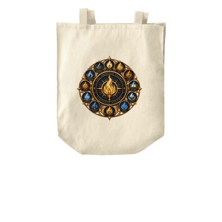 13 Flames, a Natural Over-the-Shoulder Shopping Tote Bag