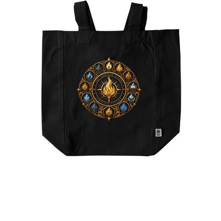 13 Flames, a Black Recycled Cotton Tote Bag