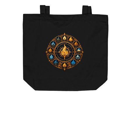 13 Flames, a Black Organic Cotton Tote Bag