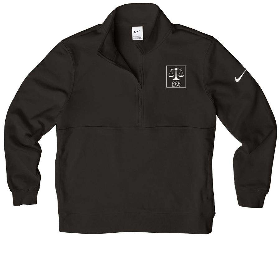 Nike OCU Law Scales of Justice Sweaters, a Black Nike Club Fleece Half Zip Pullover
