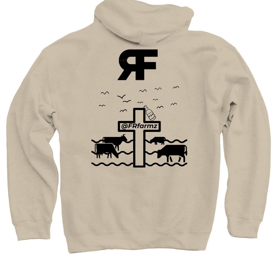 FRfarmz merch, a Sand Pullover Hoodie (back-view)