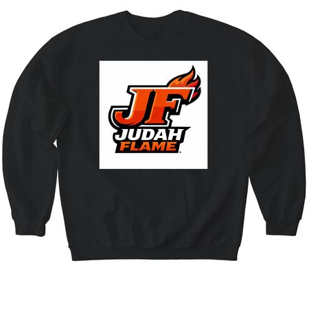 JUDAH FLAME, a Black Softstyle Crewneck Sweatshirt