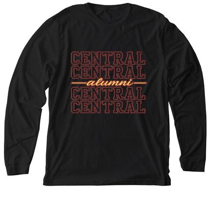 "CENTRAL ALUMNI"&nbsp;, a Solid Black Blend Premium Long Sleeve Tee