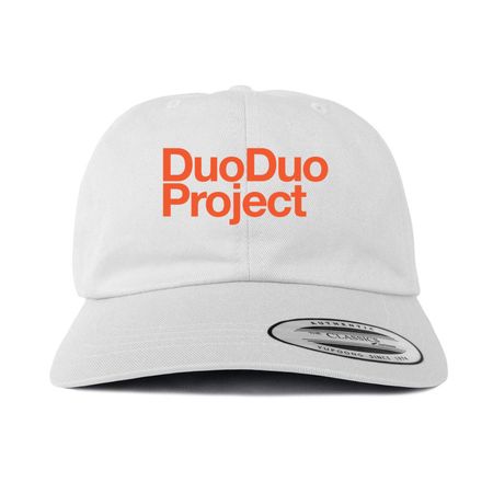 Duo Duo Project Caps (orange logo), a White Printed Classic Baseball Cap