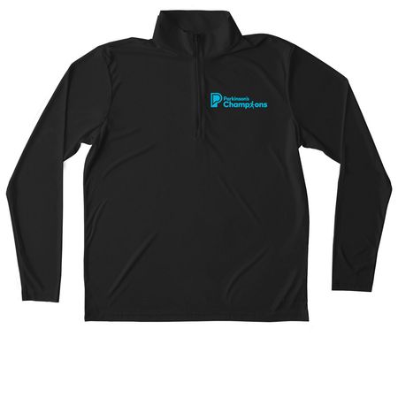 Parkinson's Champions - Golf, a Black Unisex Performance Quarter Zip Pullover