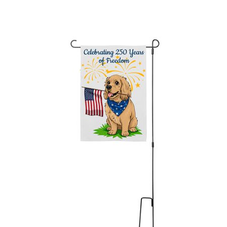 Freedom Flag, a White 12" x 18" Yard Flag with Stake