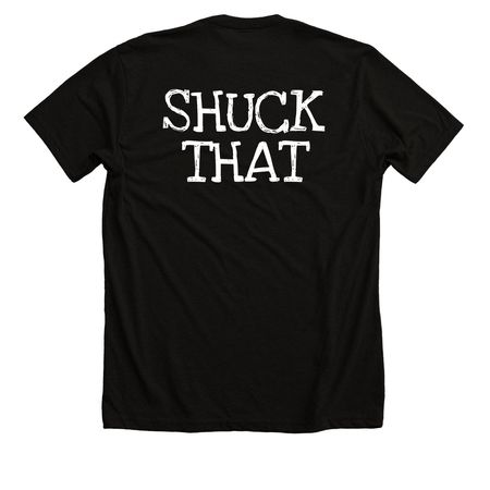 Shuck That, a Solid Black Blend Premium Unisex Tee (back-view)