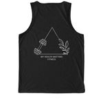 My Health Matters Light Logo, a Deep Black Allmade Eco Triblend Tank (back-view)
