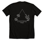 My Health Matters Light Logo, a Solid Black Blend Premium Unisex Tee (back-view)