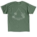 My Health Matters Light Logo, a Military Green Classic Unisex Tee (back-view)