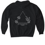 My Health Matters Light Logo, a Black Gildan Softstyle Pullover Hoodie (back-view)