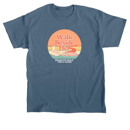 Walk Beside Her: Two Cities, One Mission., a Indigo Blue Classic Unisex Tee