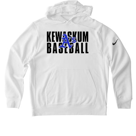 Kewaskum A's Original Nike Line, a White Nike Club Fleece Pullover Hoodie