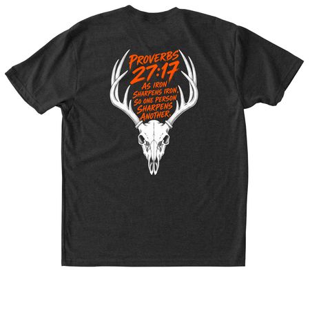O&W Proverbs 27:17, a Vintage Black Triblend Unisex Tee (back-view)